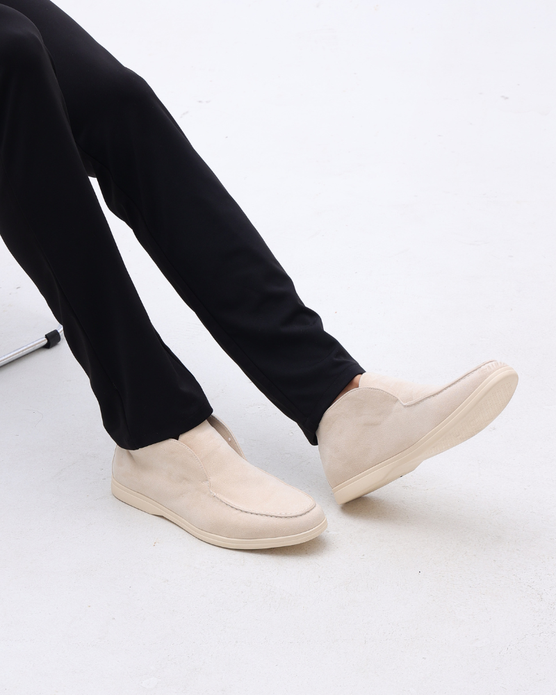 Old Money High Suede Loafers - Beige