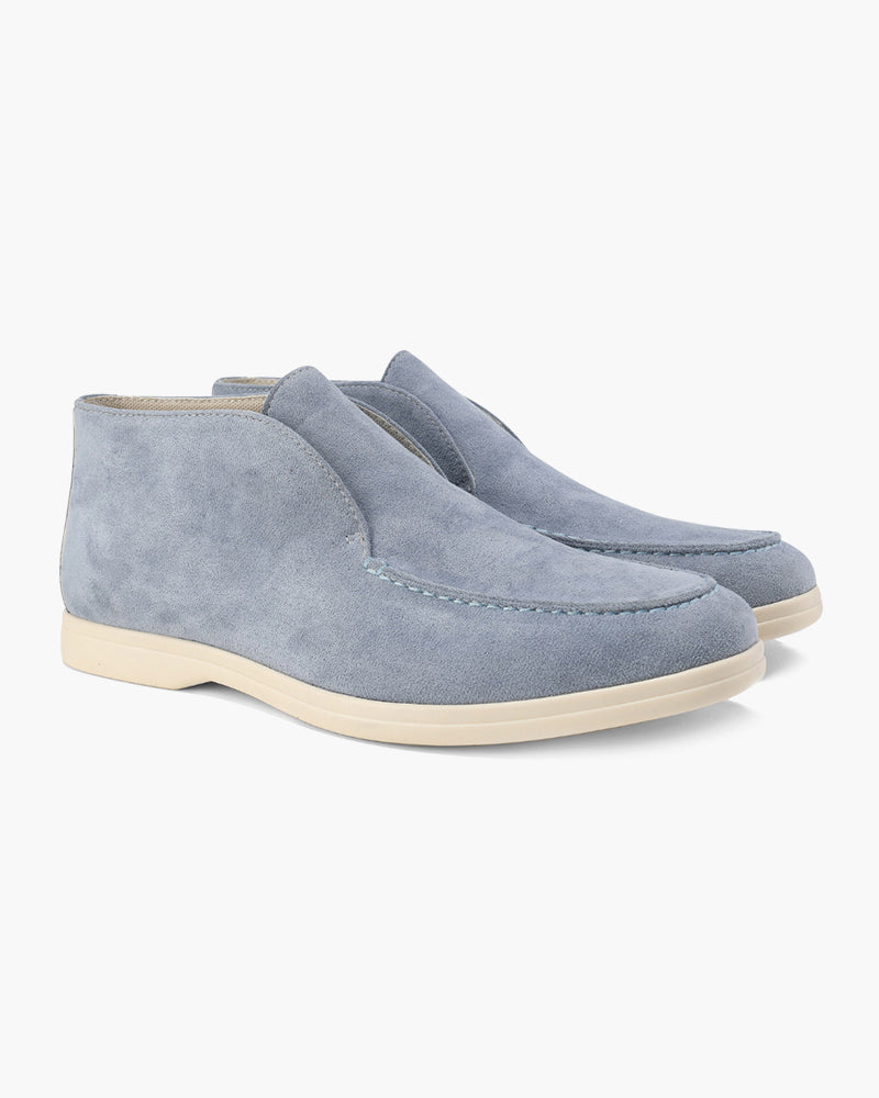 Old Money High Suede Loafers - Fog Blue