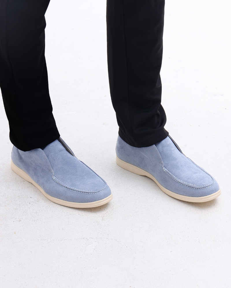 Old Money High Suede Loafers - Fog Blue